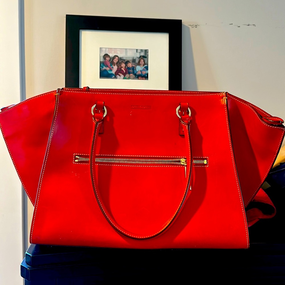 Beautiful red Dooney and Bourke handbag with matching wallet. Used lightly.